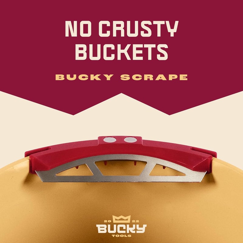 Bucky Tools Bucky Scrape – Universal 5-Gallon Bucket Trowel Scraper for Tile Work, Stainless Steel Edge Preserves Wet Mix And Reduces Waste, Magnetic Holder Secures Tools - Image 2